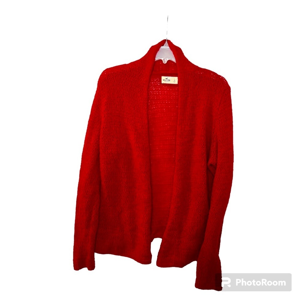 Ladies Hollister Red Knit Cardigan, Size Large